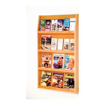 Wooden Mallet 12 Magazine/24 Brochure Wall Display - Light Oak LD49-24LO